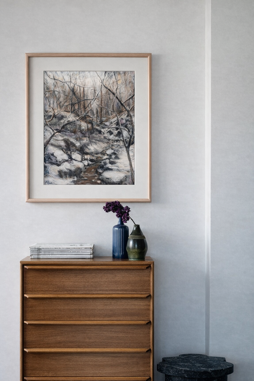 Winter Snow Forest Art Print – White Grey New England Wall Art